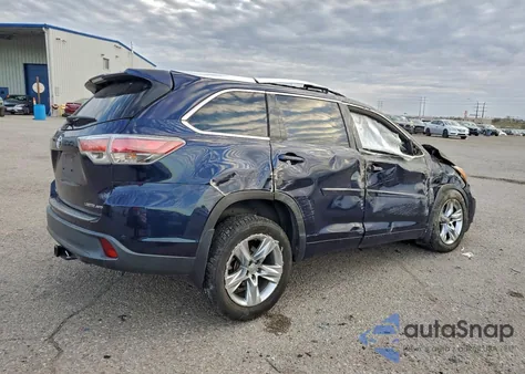 2015 Toyota Highlander Limited z USA, uszkodzony, nr VIN 5TDDKRFH3FS078646